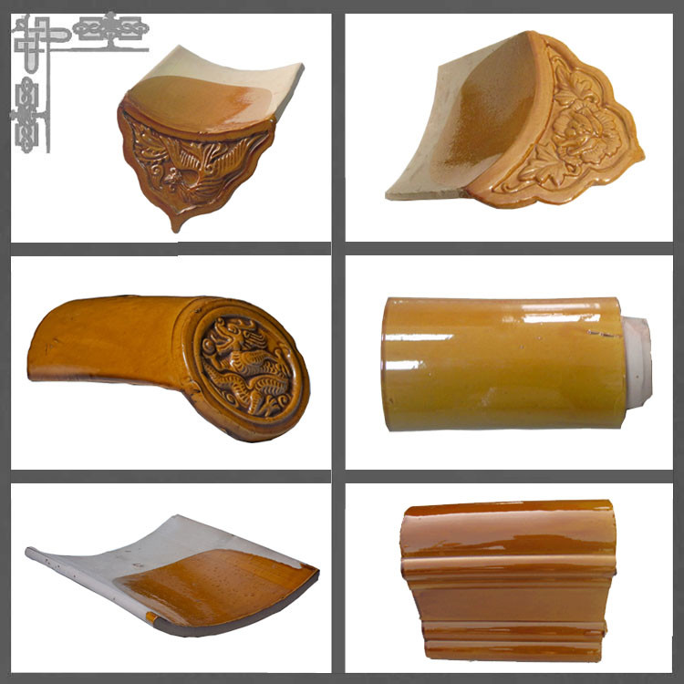 Garden Pavilion Traditional Chinese Ceramic Roof Tiles 1900N Long Durability