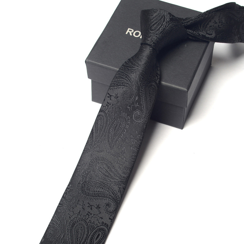 Solid Mens Skinny Ties for Wedding Suits Woven Silk Ties in Sophisticated Gift Box