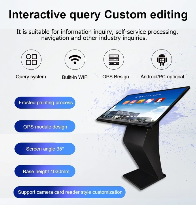 All In One Interactive Self Service Kiosk 21.5 32 43 55 Inch Touch 1920 X 1080