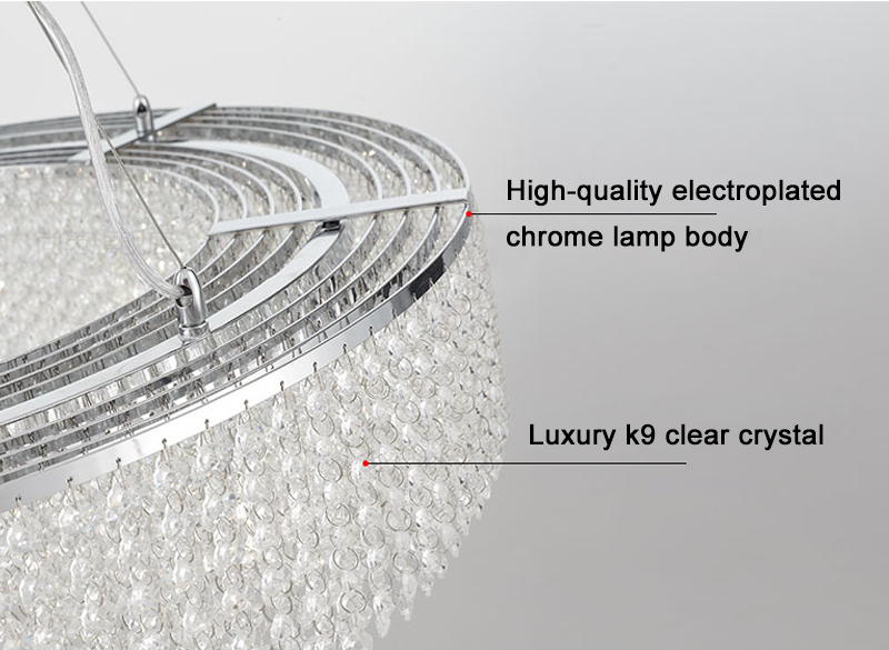 Circle Round Chandelier Modern Crystal Hanging Lamp kitchen island lighting(WH-CY-218)