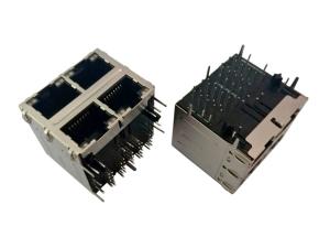 China Industrial Grade 2x2 RJ45 Ethernet Jack , Female Connector RJ45 SGS Certificated wholesale
