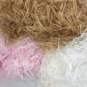 China Christmas Present Wrapping Accessories , White Pink Filling Raffia Coloured Shredded Paper Tissue wholesale