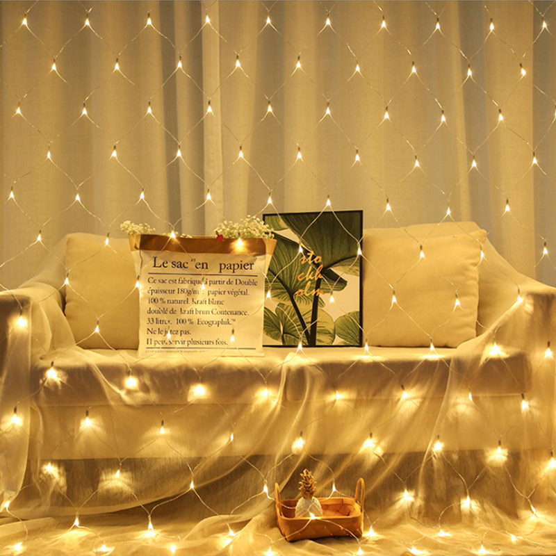 2x2M 3x2M 6x4M LED Net Mesh Fairy String Light Garland Window Curtain Christmas Fairy Light Wedding Party Holiday Light