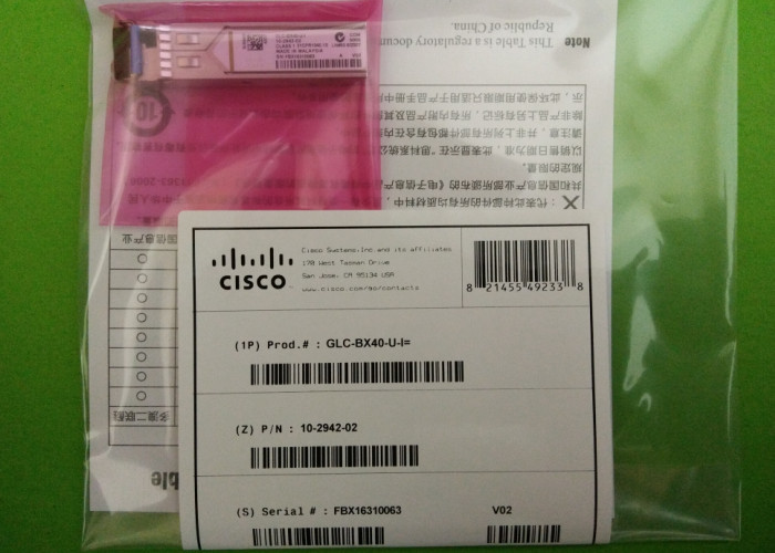 GLC-BX40-U-I 40km Fiber Optic SFP Module , Fiber Interface Module 1310nm / 1550nm