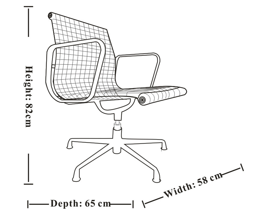 Low Back Aluminum Office Chair Upholstery Material Mesh Gross Weight 13.4Kg