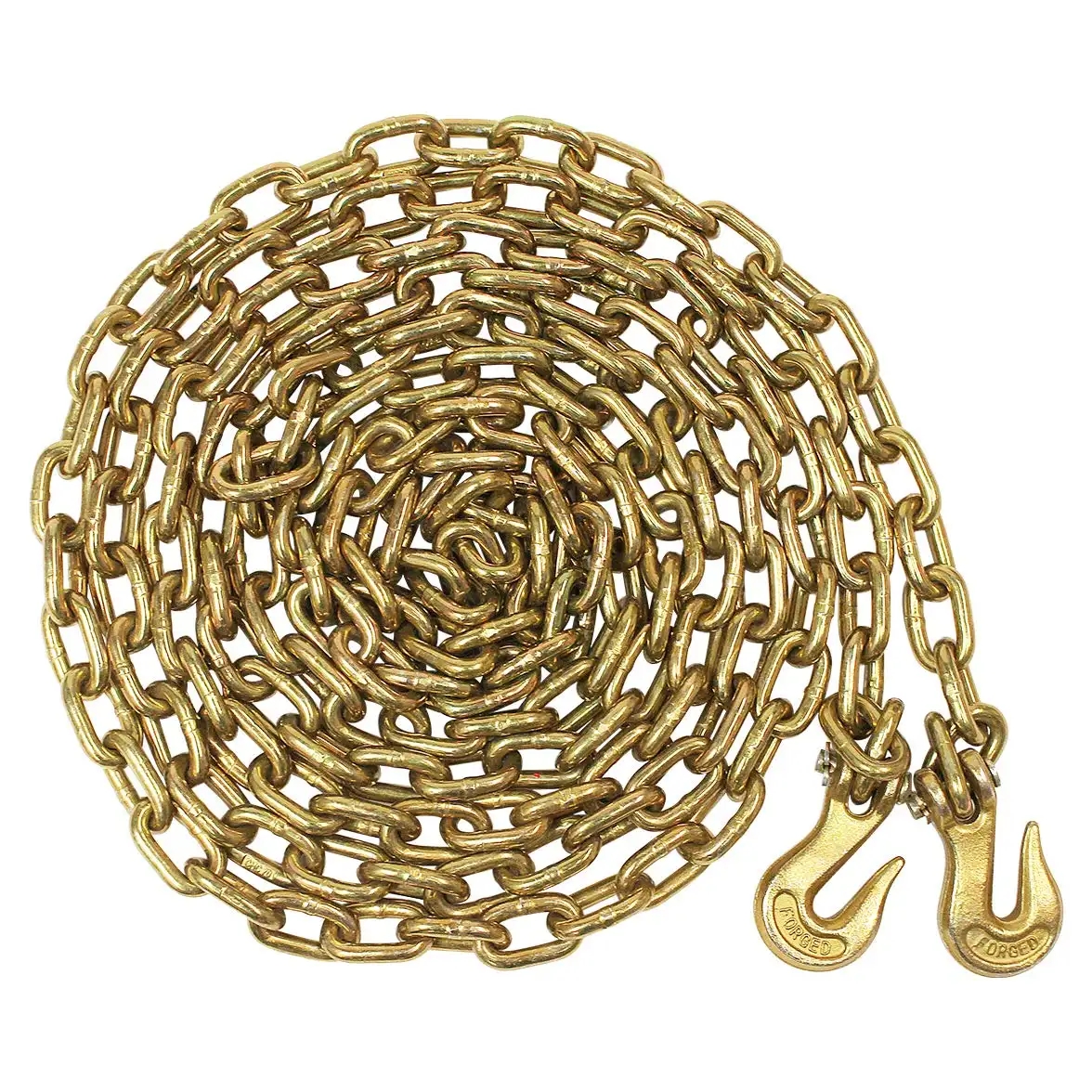 3/8''X 20 Ft Yellow Zinc Heavy Duty Welded Chain G 70 With Clevis Grab Hook
