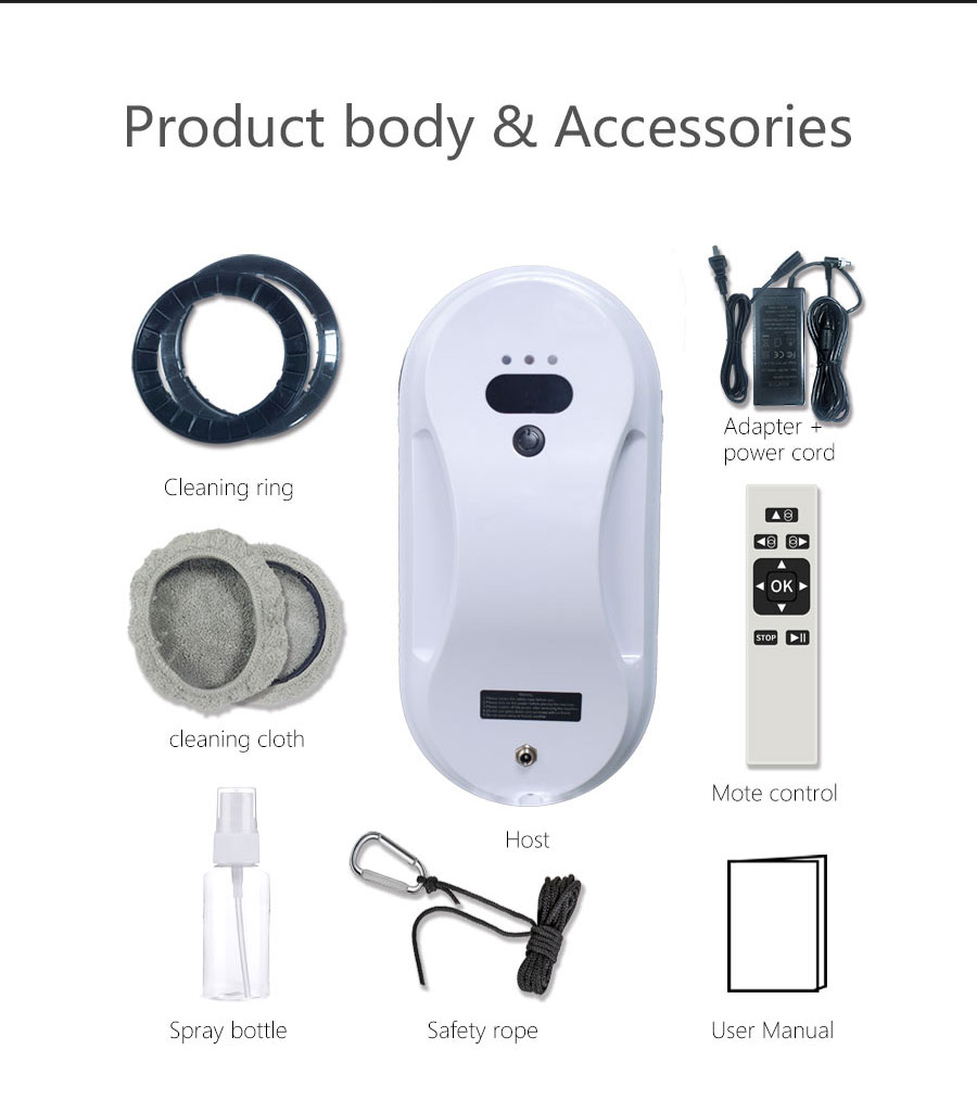 65dB 80w Window Cleaner Robot Remote Control App Vacuum Cleaner Robot