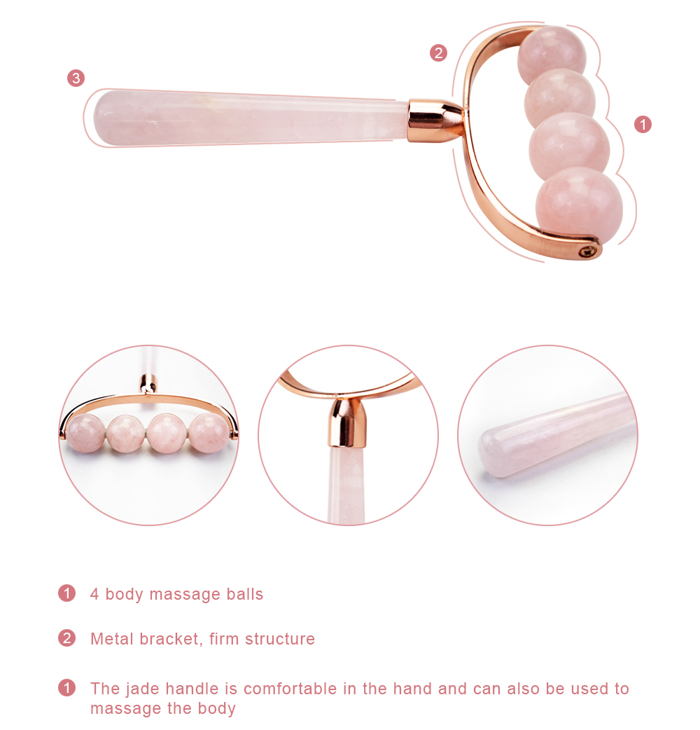 200g 175*110mm Rose Quartz Full Body Jade Roller Minimizes Swelling