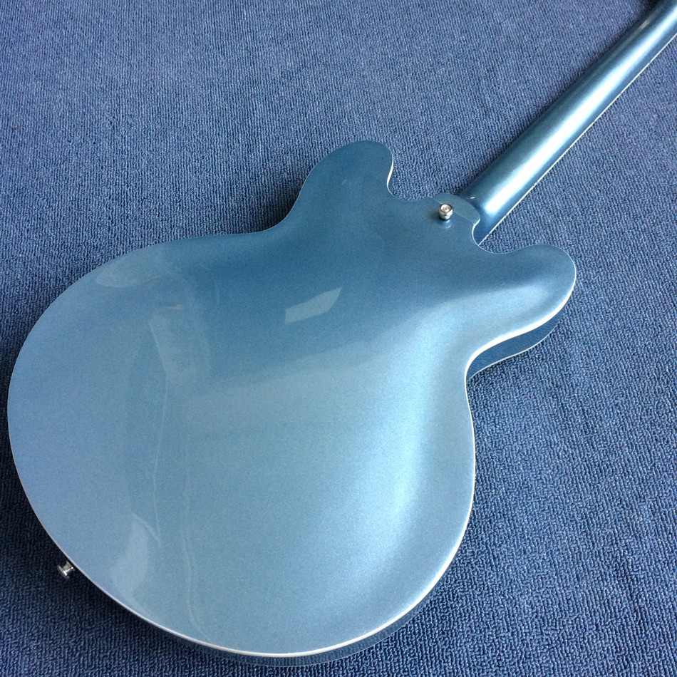 Hollow body jazz electric guitar, Blue Jazz Guitar,Rosewood Fingerboard