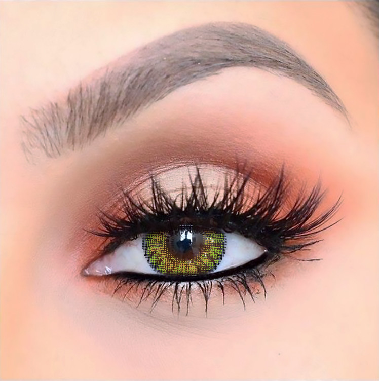 14.5mm Green Enhancement Tint Prescribed Colored Contacts With Power