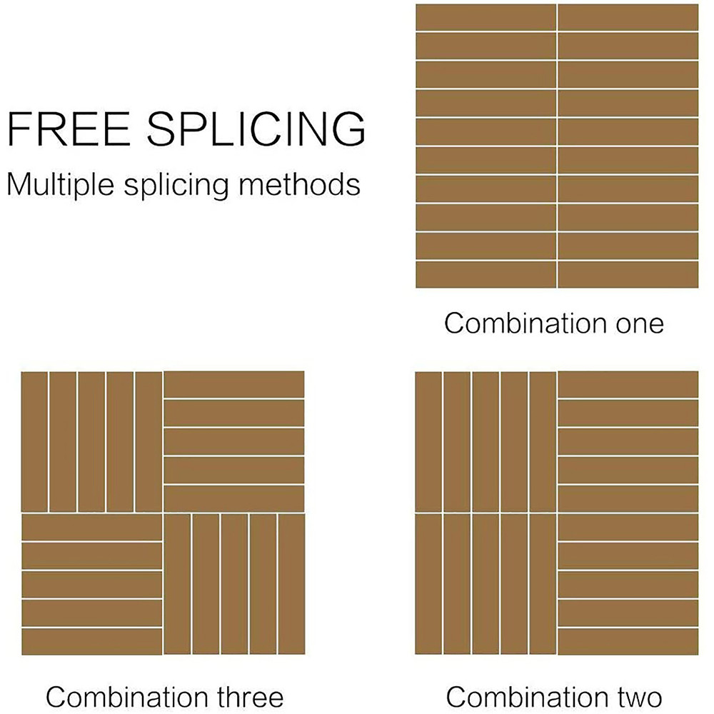 Acacia Hardwood Interlocking Deck Tiles Brown Patio Wooden Deck Flooring