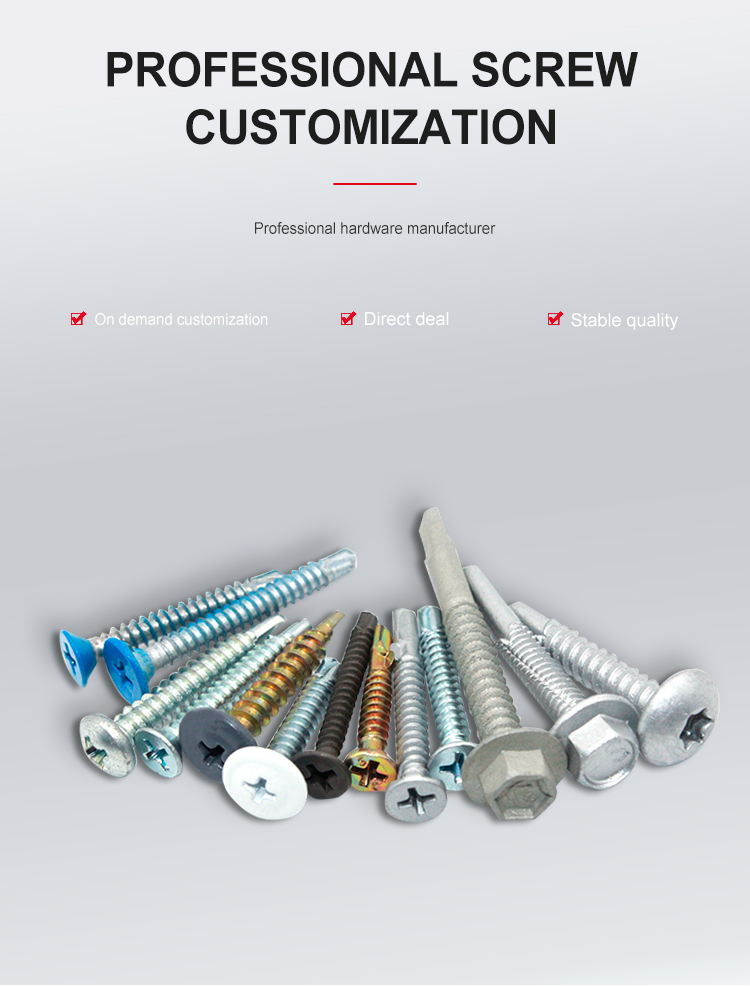 OEM Customized Metal Galvanized Hexagonal Hex Head Self Drilling Screw for Roofing