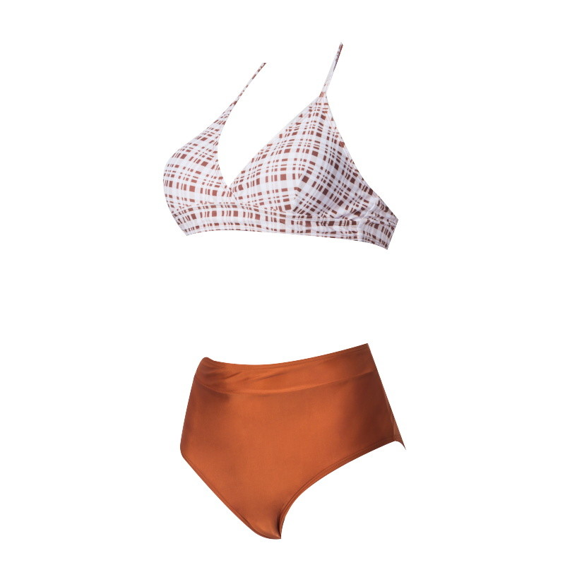 Tiered Layer Tie a Knot Front Top With Low waist Bikini swimsuit high cut