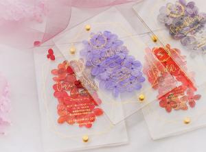 China acrylic invitation magnetic wedding and envelope card double layers flower wholesale