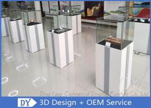 China MDF Glass Jewelry Display Case With Light / Museum Display Pedestals wholesale