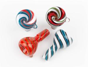 China Bong Slide Bowl Piece 4 Style 14mm 18mm Glass Bowl Male Joint Handle wholesale