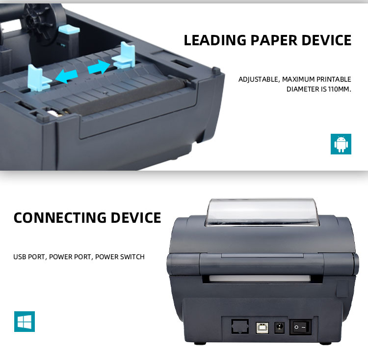 Classical Good Design Thermal Label Roll Printer 4x6 Shipping Label Printer with SDK