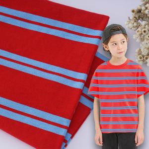 China Skin Friendly Cotton T Shirt Fabric 40S Double Yarn Striped Jersey Texture wholesale