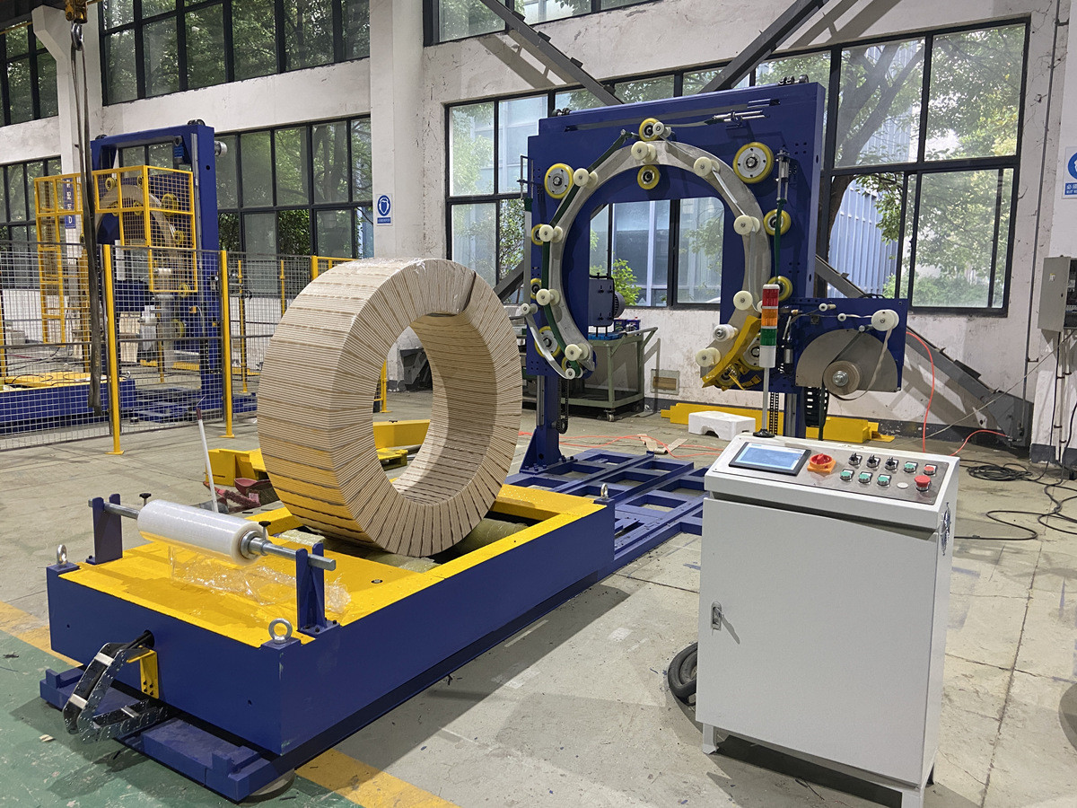 JINGLIN Automatic Aluminum Coil Packing Machine Trolley Type 7.5KW For Protective Wrapping