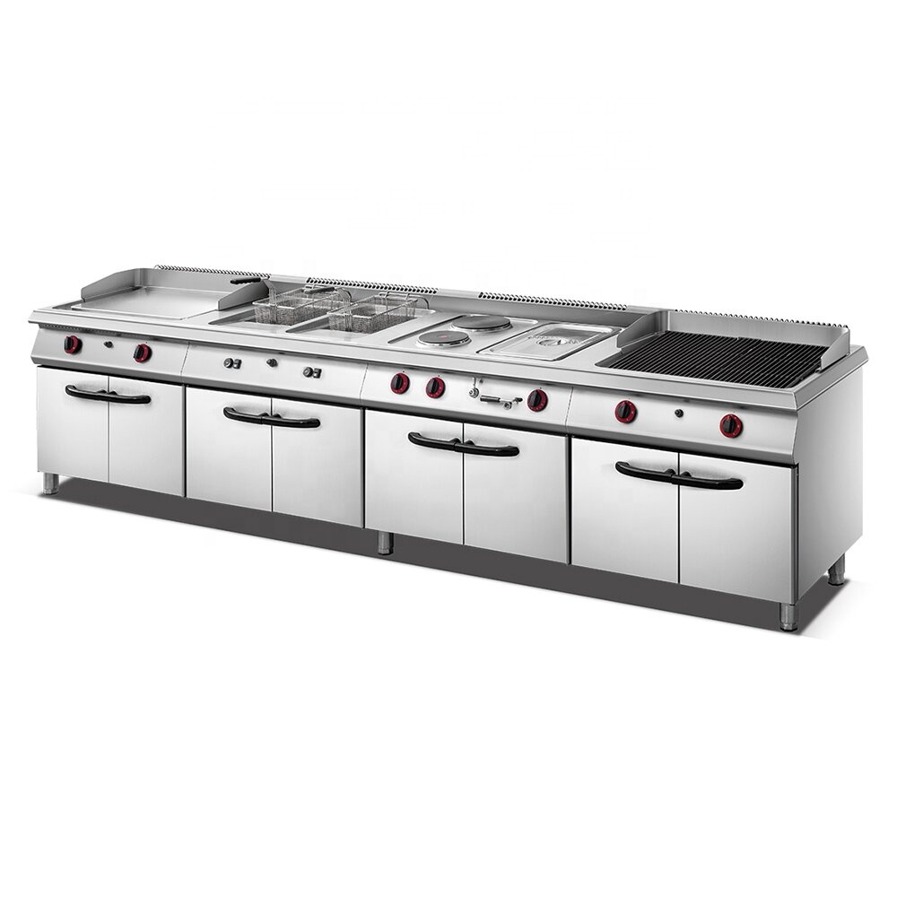 Commercial Kitchen Traditional Private Mold 4-Burner Gas Range with Gas Baking Oven