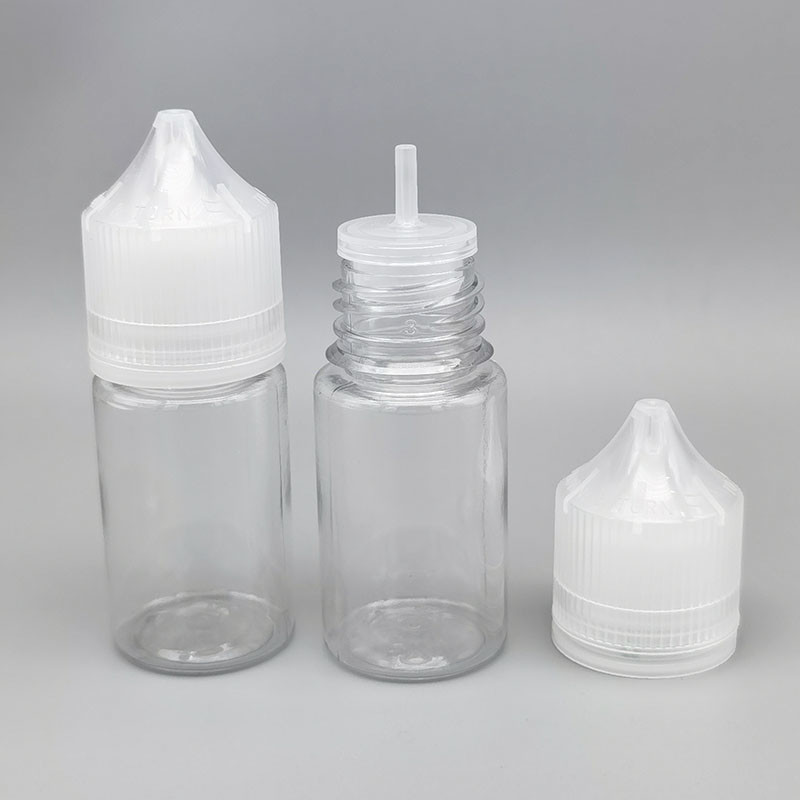 30ml PET Plastic Packaging Empty Plastic Cap Liquid Oil Squeeze Dropper Bottle With Childproof Cap