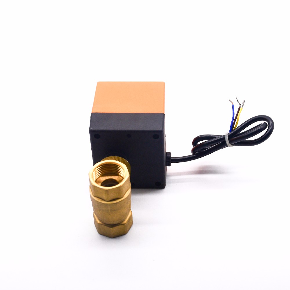 Durable AC220V Brass Water Valve , Automatic Electronic Motorized Ball Valve DN15 20 25 32 40