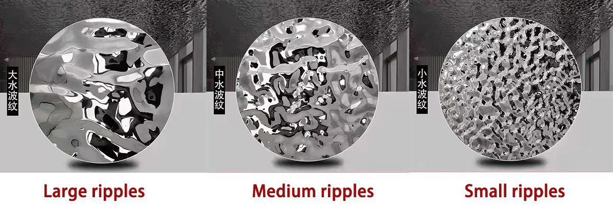 304 Water Ripple Stainless Steel Texture PVD Iridescent Metal Sheet For Art Decoration