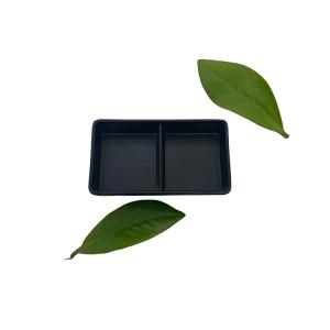 China Matte Black Camping Melamine Sauce Dish Double Lattice Soy Sauce Dishes FDA wholesale