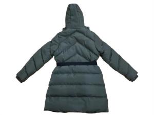 China Green Black Hooded Longline Puffer Jacket wholesale