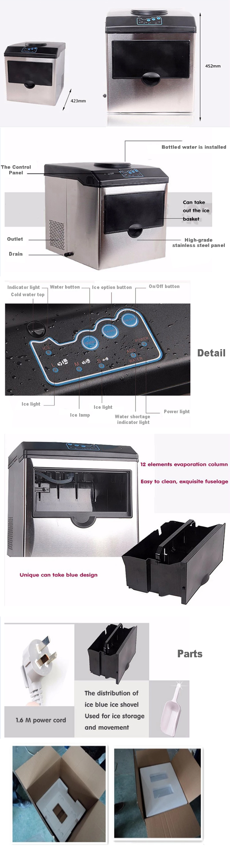150 grain Portable Ice Maker Machine R134A Refrigerant