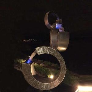 Stainless Steel Abstract Art Fountain Sculpture Metal Garden Sculptures Statues