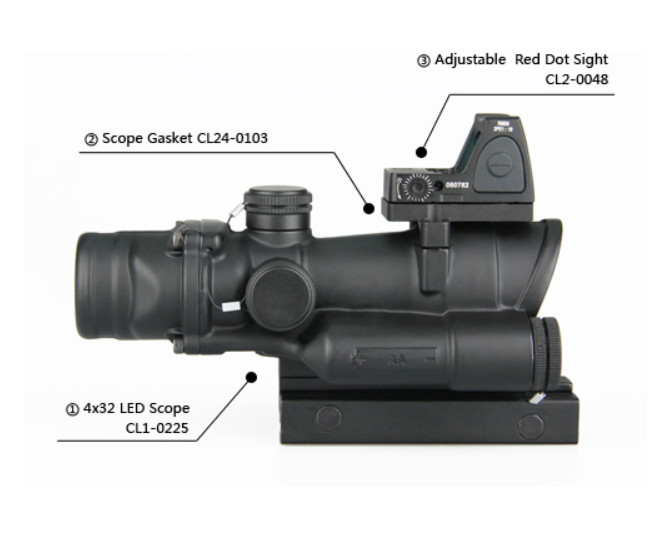 Forged Aluminum ACOG 4x32 Scope With Dual Illumination Mini Reflex Red Dot Scope