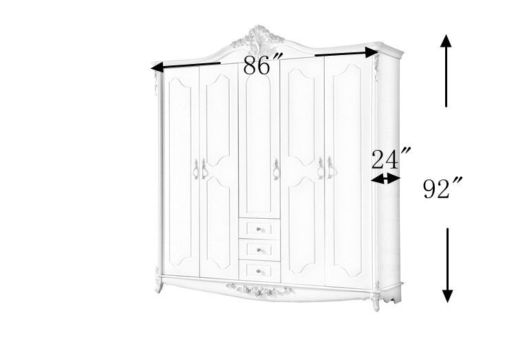 Bad room furniture design, antique solid wood armoire wardrobe 606