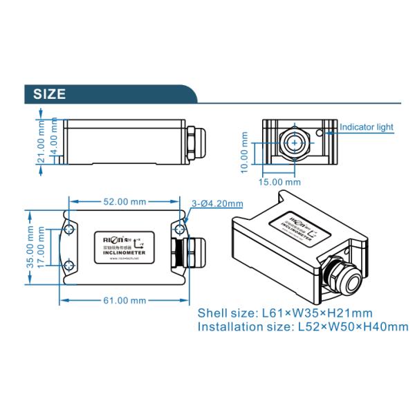 PV Tilt Sensor Inclinometer Anti-vibration For Solar Tracking