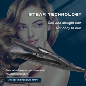 China Titanium Plate Steam Hair Flat Iron 110-240V 50W Straightener wholesale
