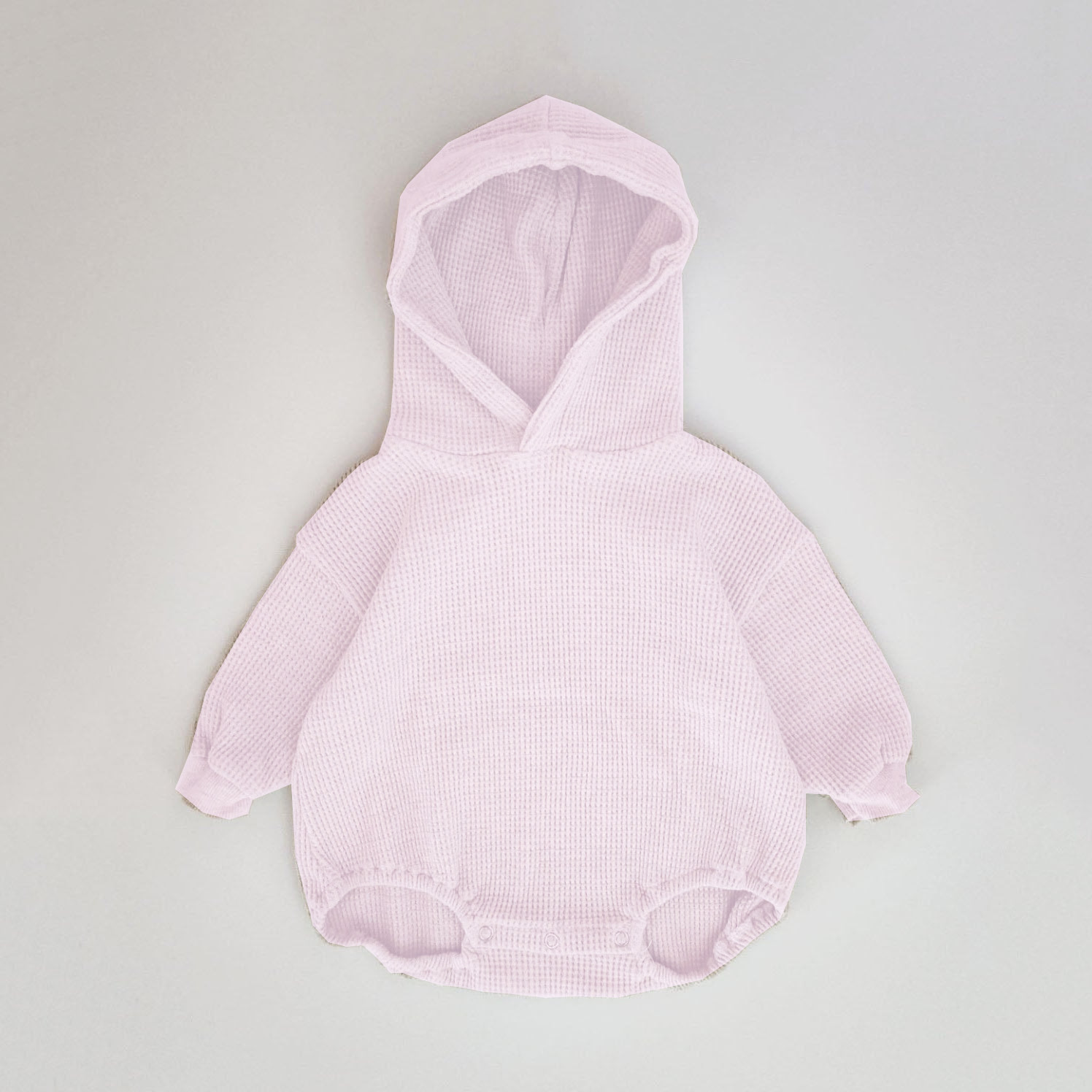 Baby Waffle Hoodie Newborn Long Sleeve Romper 100% Cotton