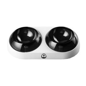China Anti Slip Black Double Pet Bowl , Cat Food Feeder Size 37.5 * 19.5 * 9.5CM wholesale