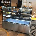 Single Temperature Square Glass Refrigerated Deli Case Fridge 17.6 CU.FT