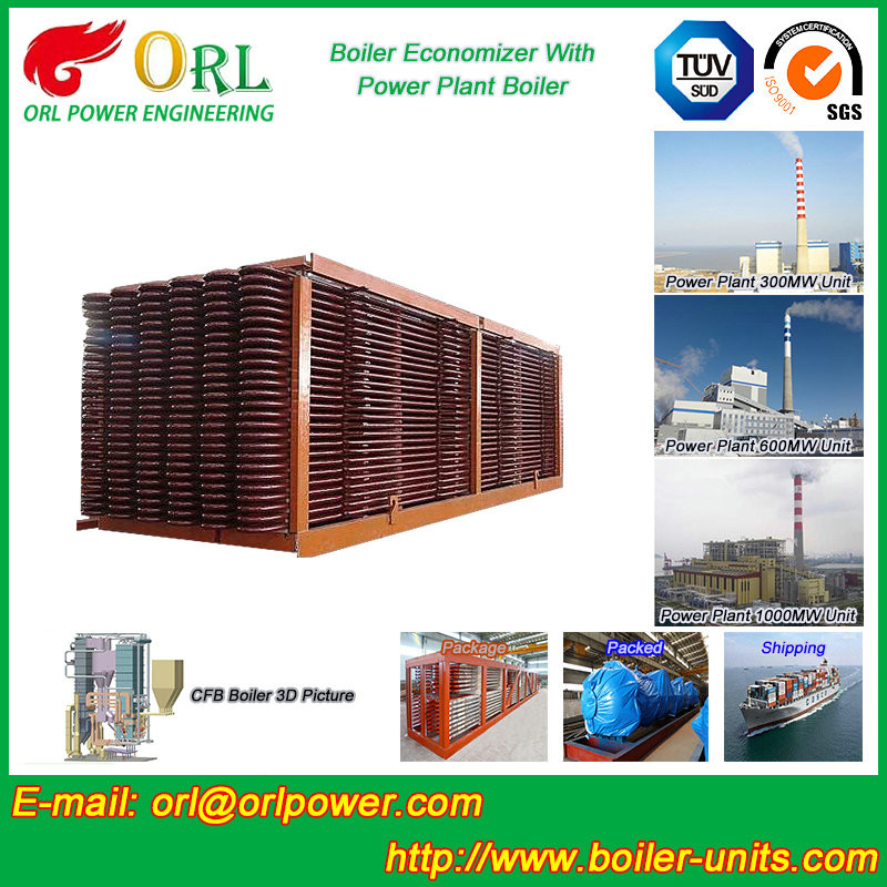 Hot Water / Steam Boiler Stack Economizer In Power Plant Energy Efficient