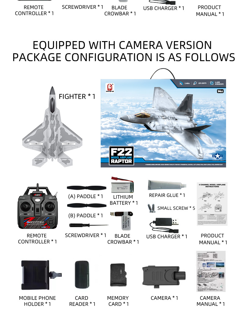 F22 Rtf Epp Foam Jet Airplane Remote Control Rc Fighter Plane Toy Age Range 8 to 13 Years Control distance About 200 meters