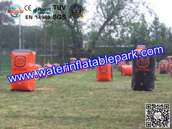 Red Sport Inflatable Paintball Bunker , Customized Inflatable Paintball Field
