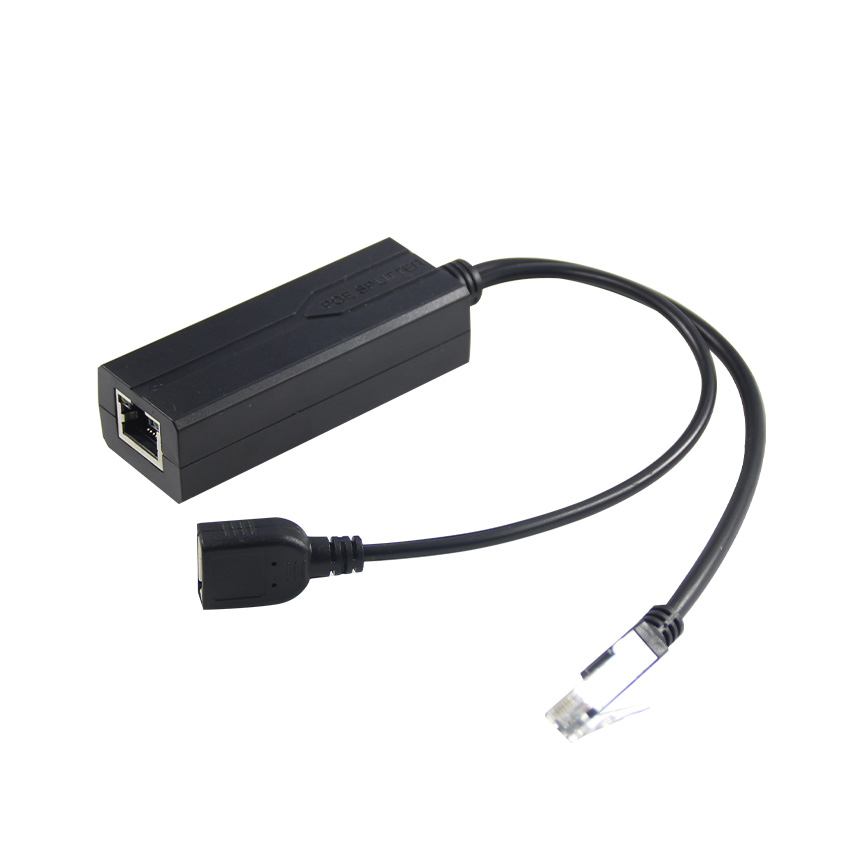 12v 2a Type C and Lan Port RJ 45 Connect USB Poe Splitter for Power Over Ethernet