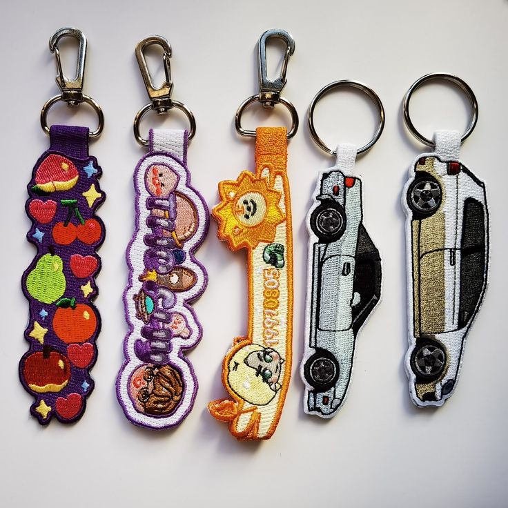 Bag Racing Match Embroidered Key Chain Cotton Polyester Material