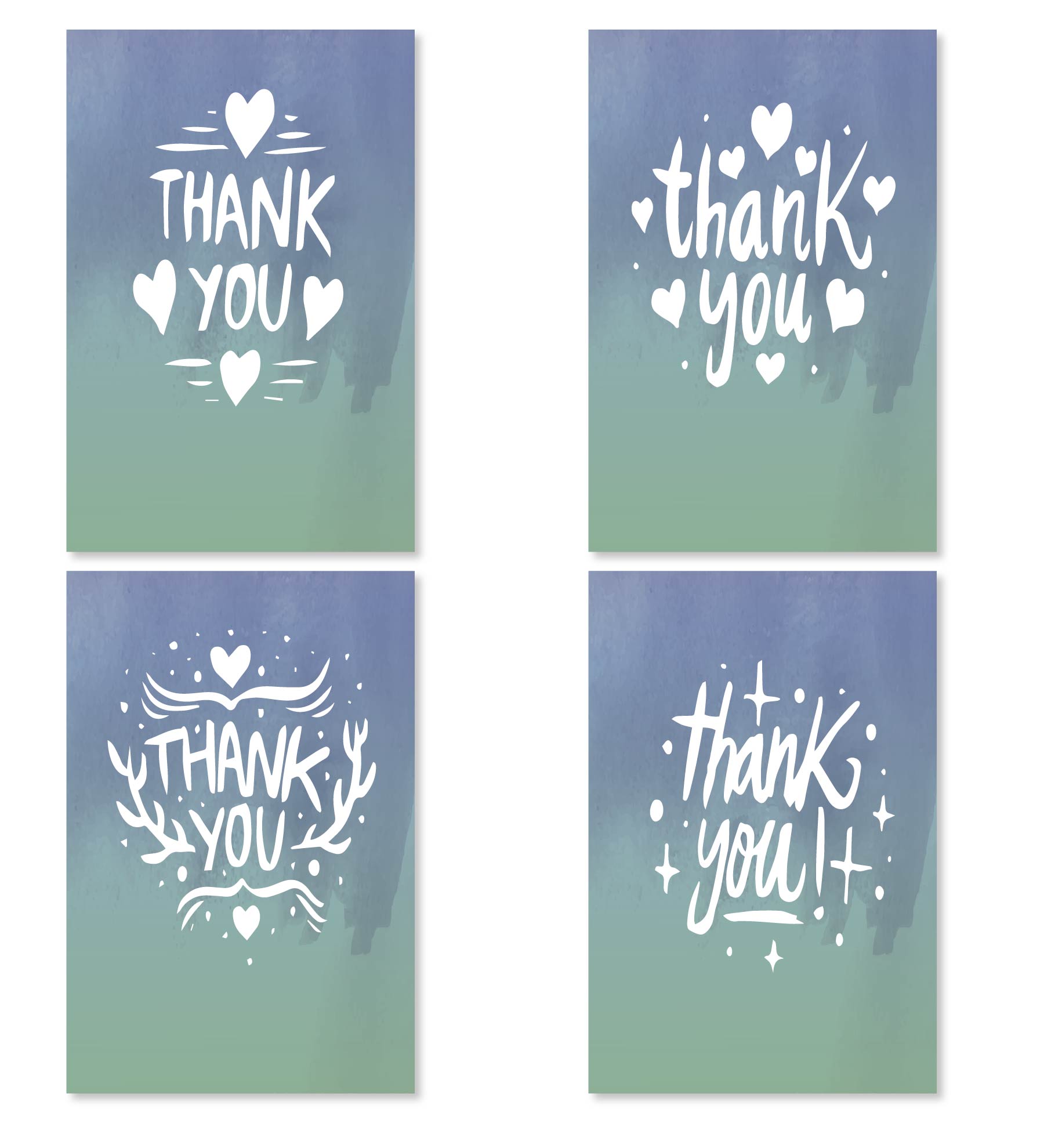 Festival Small Thank You Message Card CMYK Color Snow Christmas Greeting Postcard