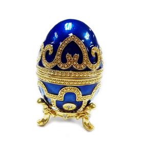 China Enameled Easter Egg Jewelry Box Sparkling Rhinestones Trinket Holder Box Jewelry box Faberge egg easter egg trinket box wholesale
