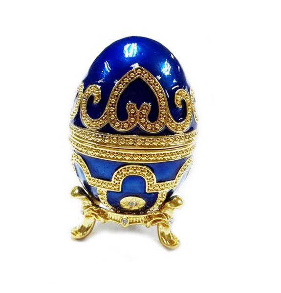 Enameled Easter Egg Jewelry Box Sparkling Rhinestones Trinket Holder Box Jewelry