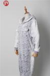 women's sleepwear discharge print embossed fleece hooded footed onesie