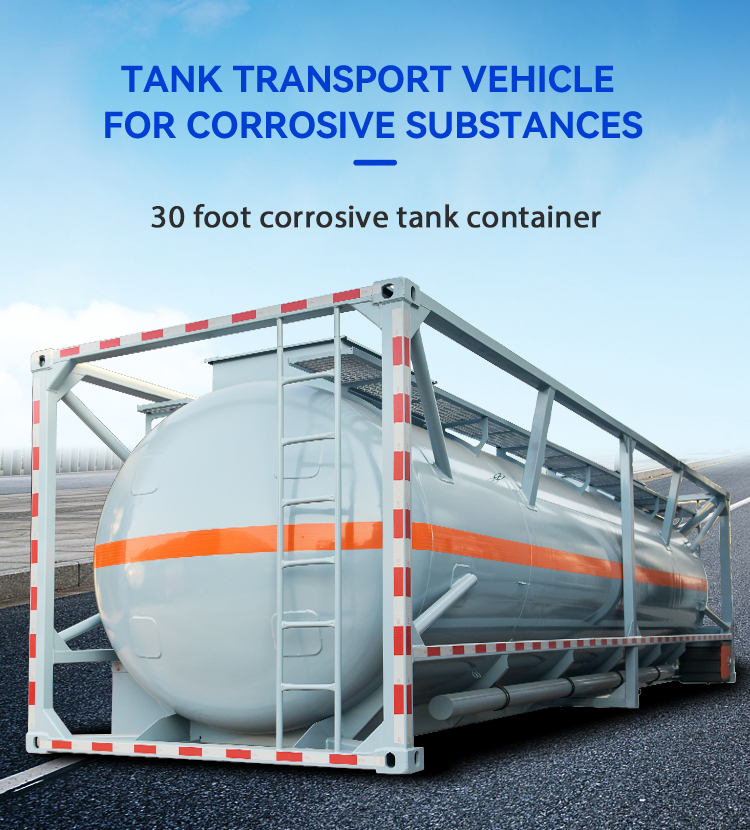 20ft 30ft Liquid ISO Tank Container 25000 - 28000 Litre Capacity Fuel Oil Tank Container