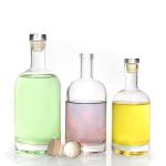 Low Price 750Ml Flint Bottle Liquor Oval Glass Bottle Clear Liquor Bottles For