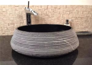 China Black Granite Stone Bath Sink High Polish Natural Stone Sink For Hotel wholesale